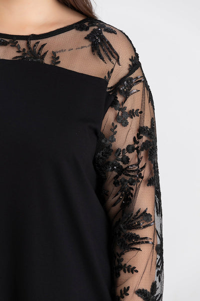 Bluza festiva marime mare din viscoza cu dantela luxoasa