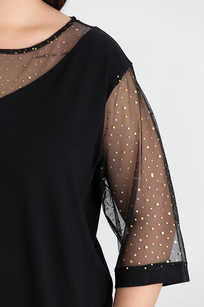 Bluza eleganta marime mare cu tul stralucitor