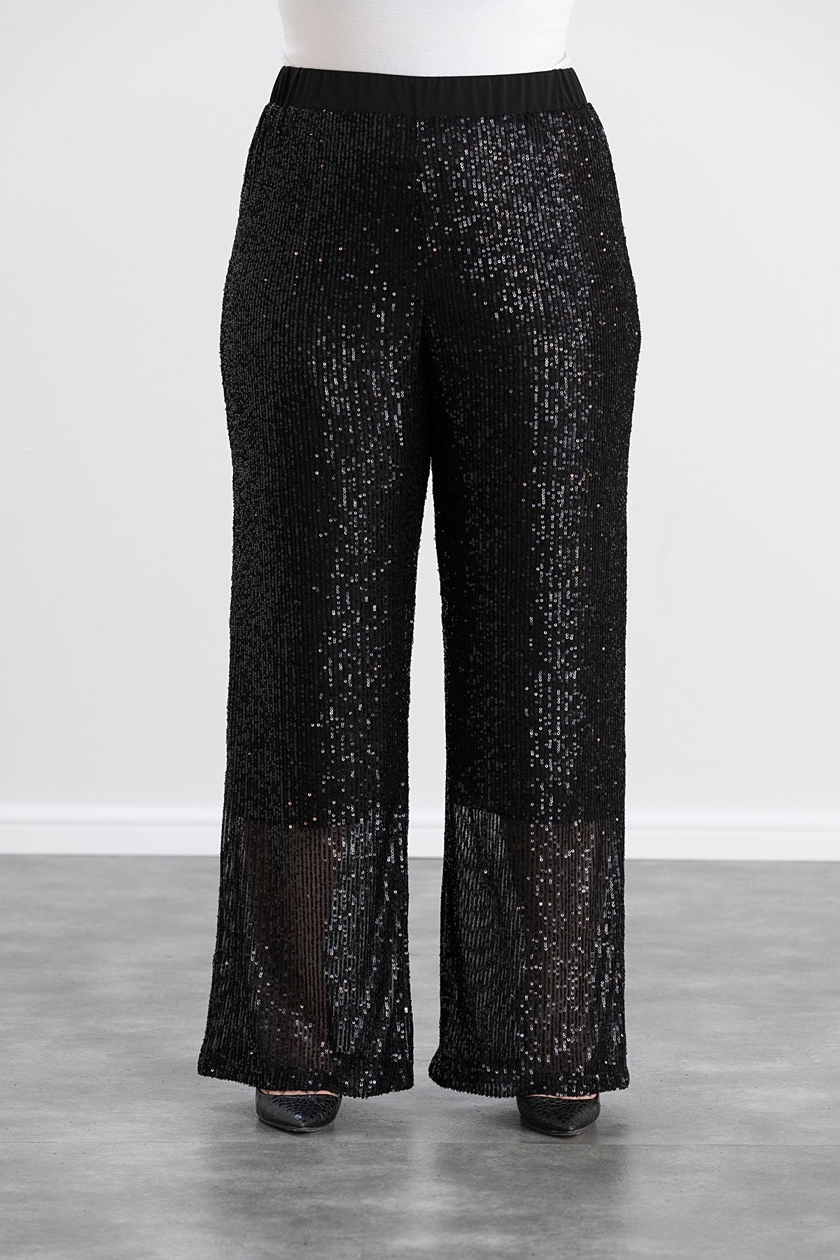 Pantalon marime mare din paiete