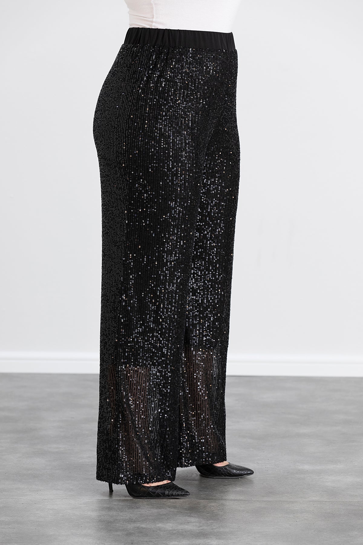 Pantalon marime mare din paiete