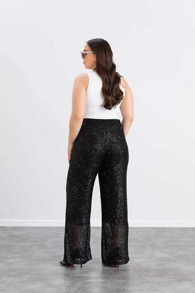 Pantalon marime mare din paiete