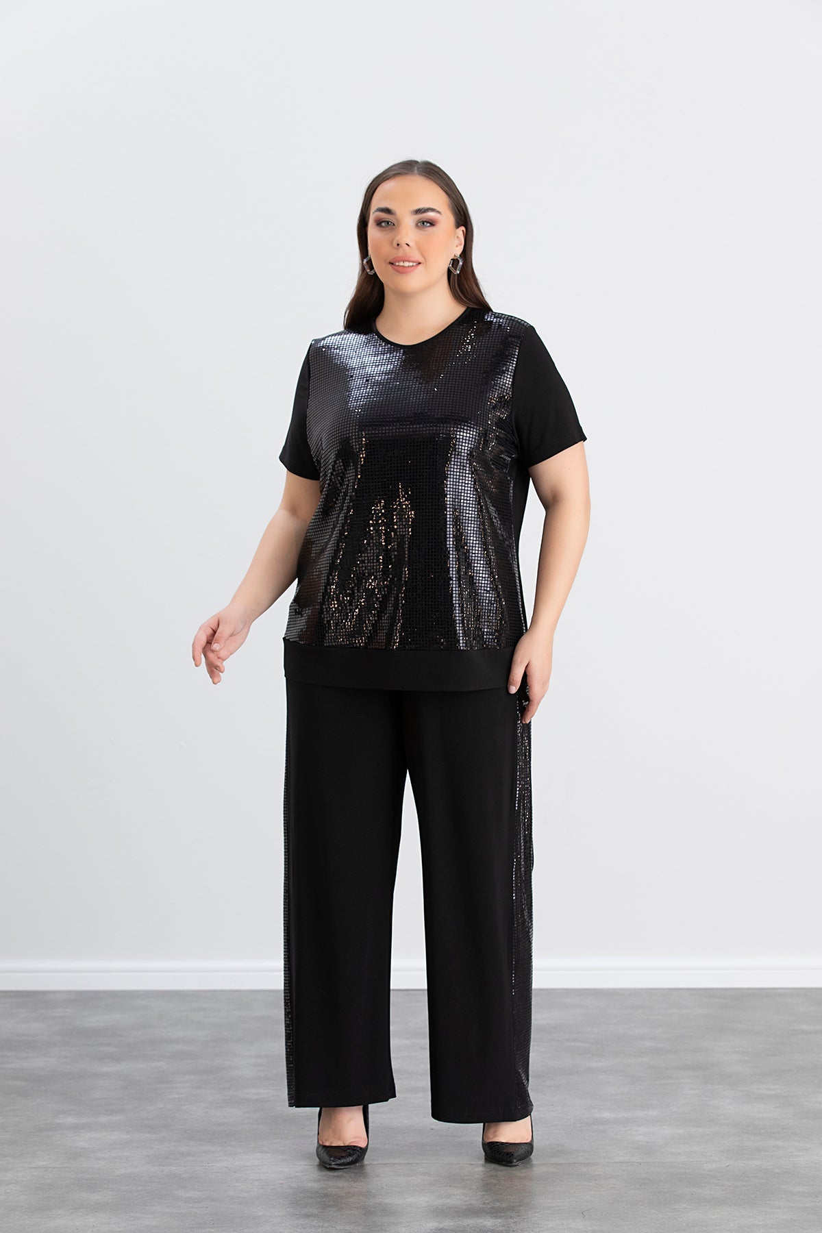 Set formal marime mare din 2 piese - bluza si pelerina
