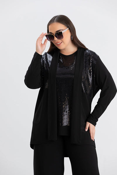 Set formal marime mare din 2 piese - bluza si pelerina