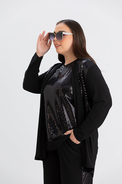 Set formal marime mare din 2 piese - bluza si pelerina