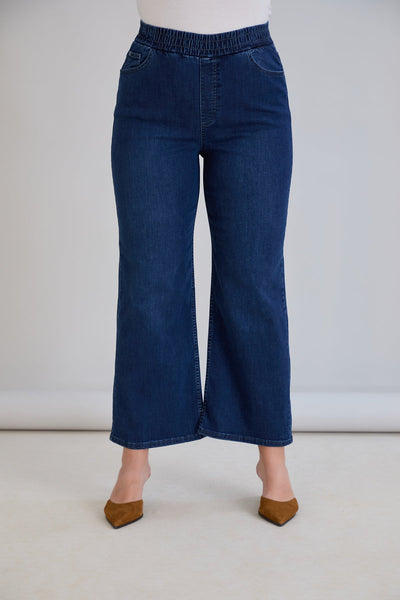 Blugi evazati marimi mari Basic - denim