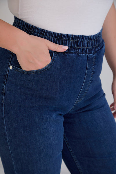Blugi evazati marimi mari Basic - denim