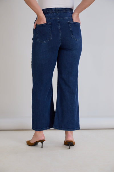 Blugi evazati marimi mari Basic - denim