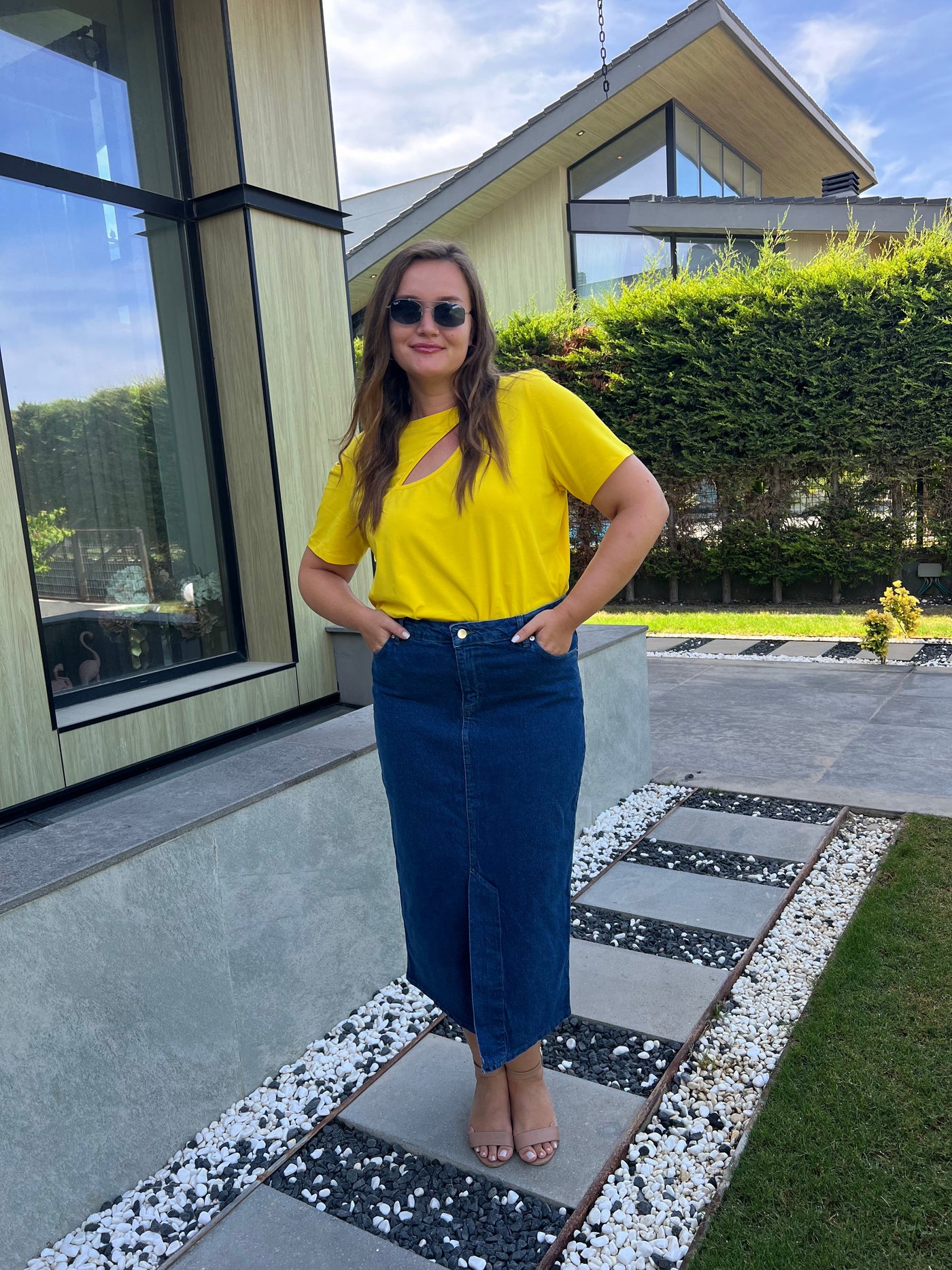 Fusta din denim marime mare - denim