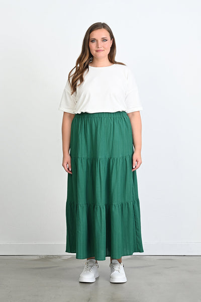 Fusta marime mare de vara in 6 culori - verde inchis
