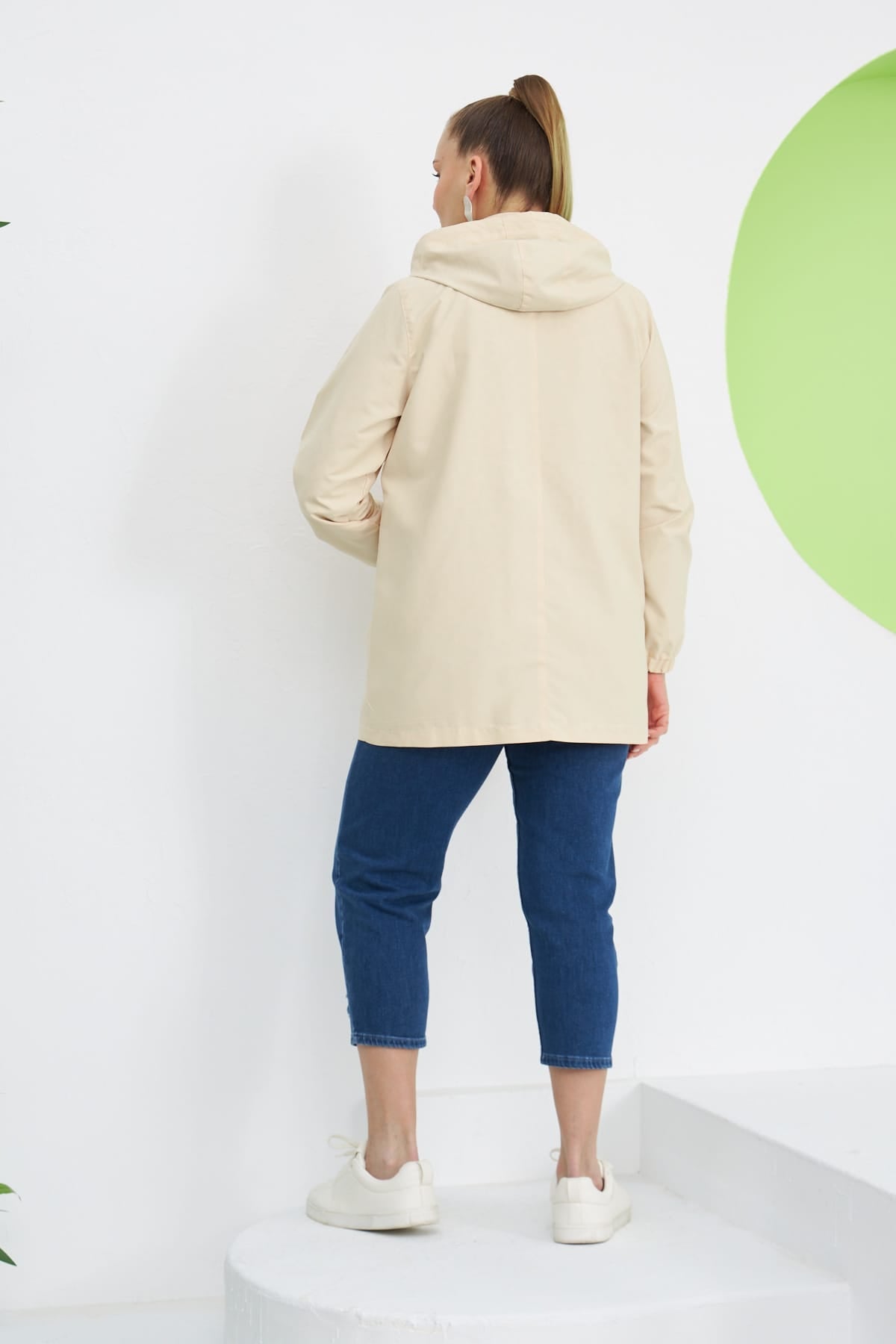 Parka marime mare de primavara  cu captuseala leopard