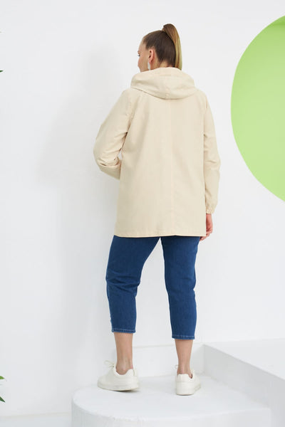 Parka marime mare de primavara  cu captuseala leopard