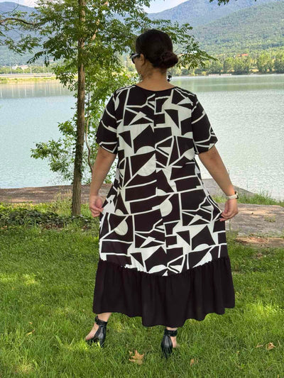 Rochie lunga marime mare cu volan
