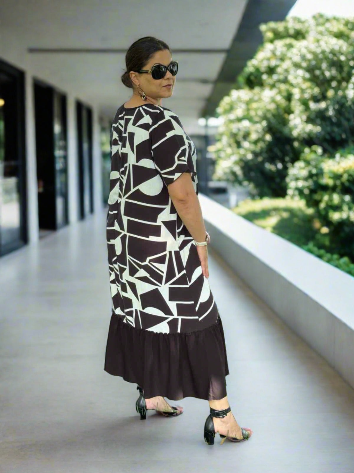 Rochie lunga marime mare cu volan