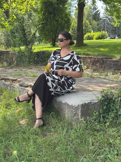 Rochie lunga marime mare cu volan