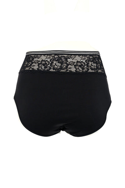 Set de 2 buc. chiloti din bumbac cu dantela - negru si visiniu