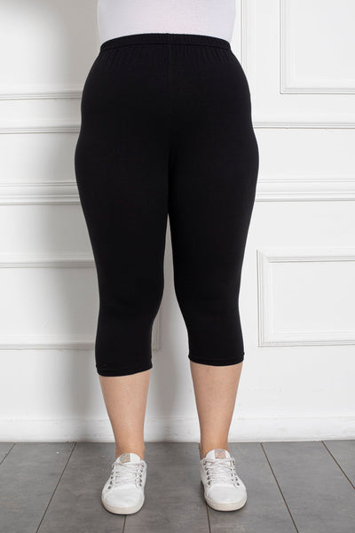 Colant marime mare din bumbac trei sferturi cu sold pana la 160 cm. - negru