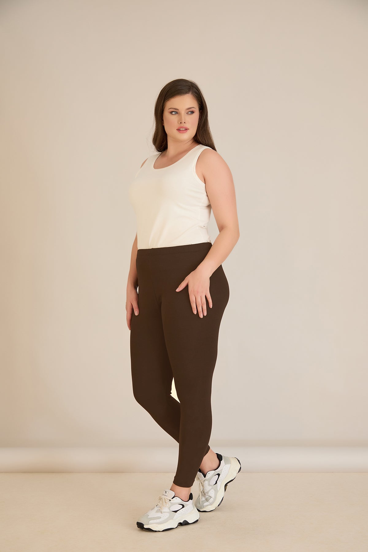 Colant marime mare din bumbac cu sold pana la 160 cm. - cafea