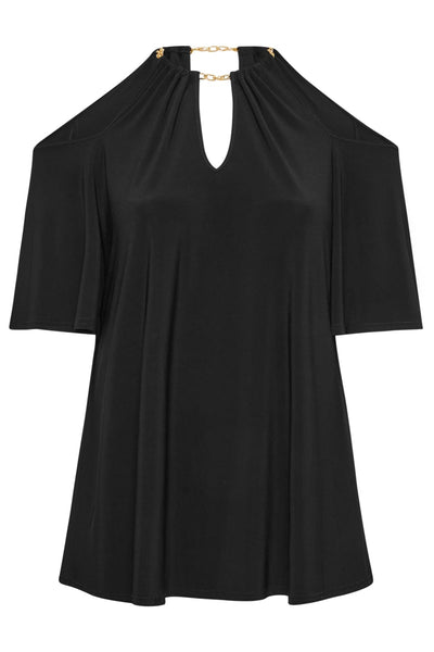Bluza marime mare atractiva cu lant si umeri deschisi