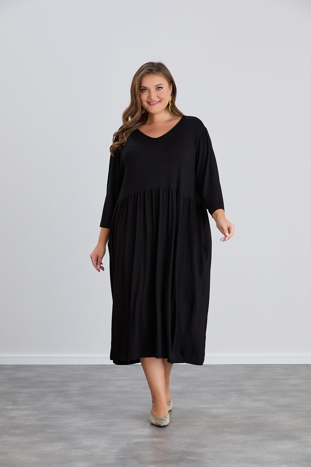 Rochie marime mare din vascoza elastica pana la 200 cm. sold - negru