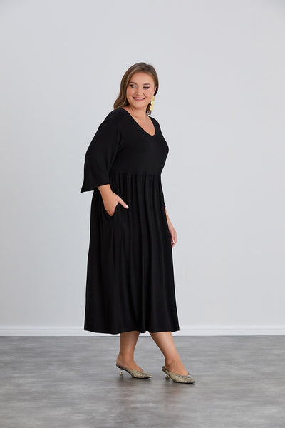 Rochie marime mare din vascoza elastica pana la 200 cm. sold - negru