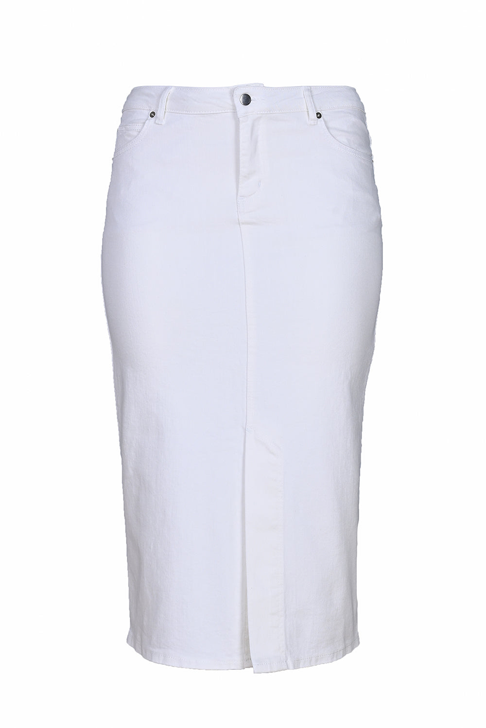 Fusta din denim marime mare - alb