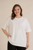 Tricou mărime mare din bumbac cu pietricele