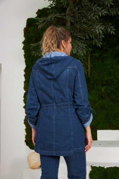 Trench marime mare elegant din denim Jasmine