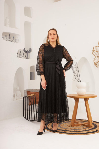 Rochie lunga marime mare din dantela eleganta