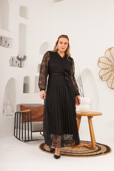 Rochie lunga marime mare din dantela eleganta