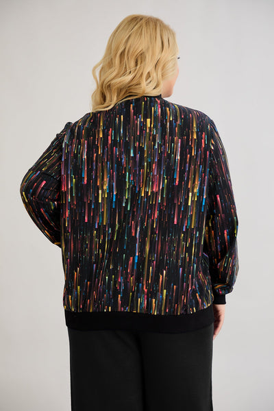 Jacheta bomber marime mare din bumbac cu model floral