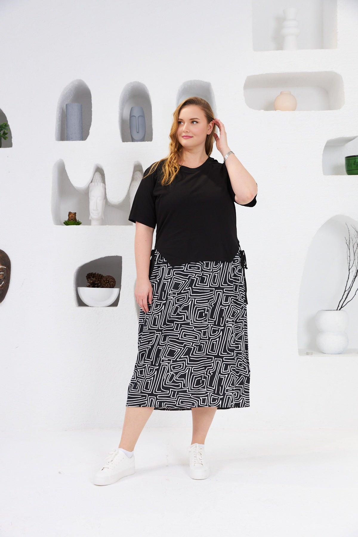 Rochie marime mare din vascoza cu snur