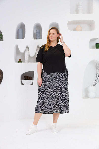Rochie marime mare din vascoza cu snur