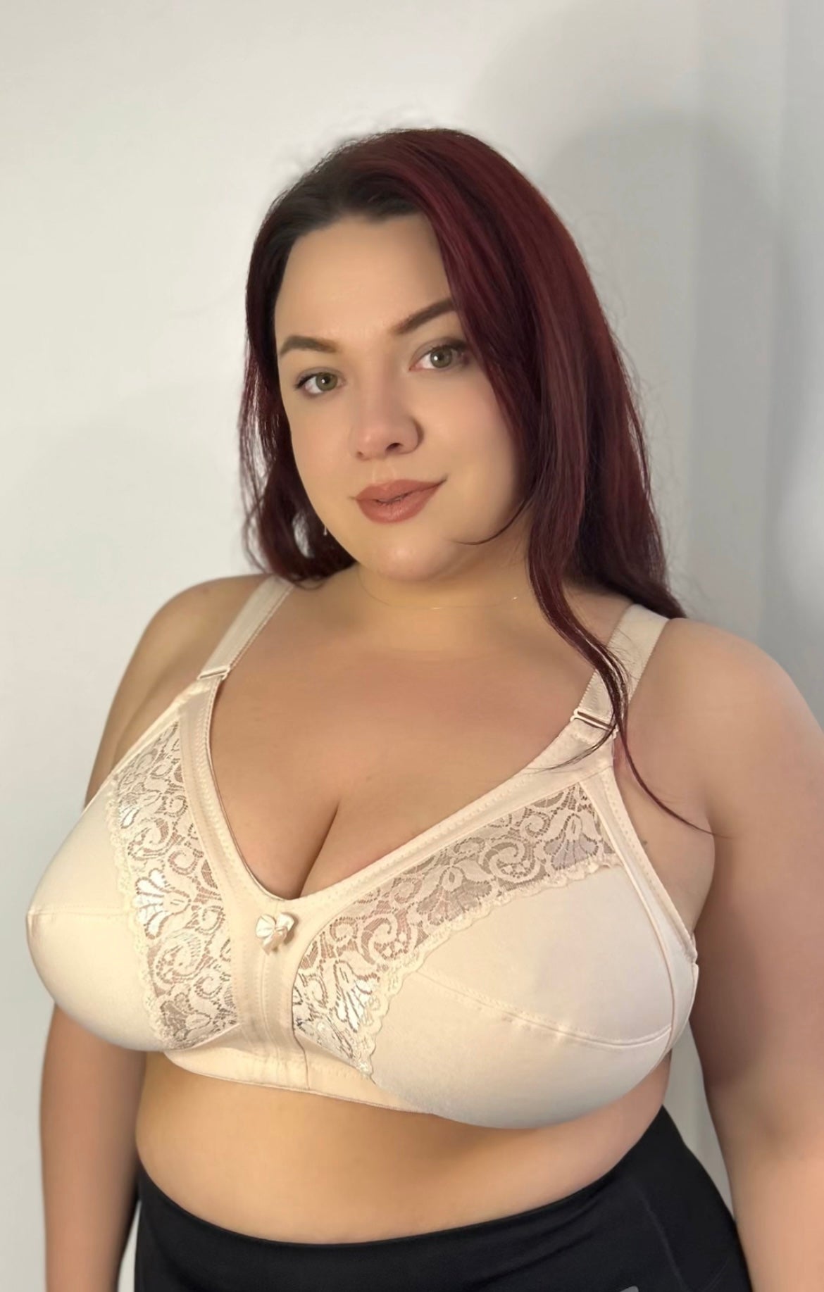 Sutien marime mare cu dantela cupa moale fara sarma 906 - bej