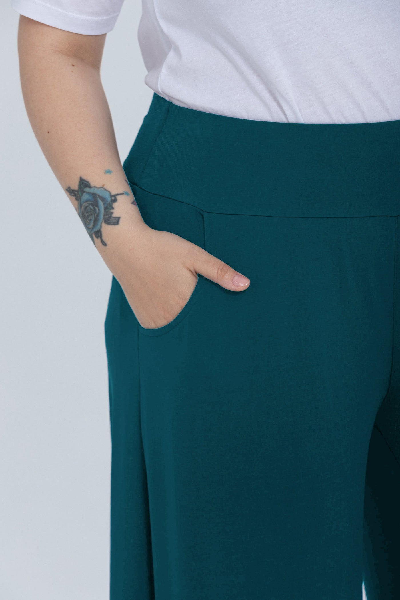 Fusta pantalon marime mare cu buzunare Polly - verde