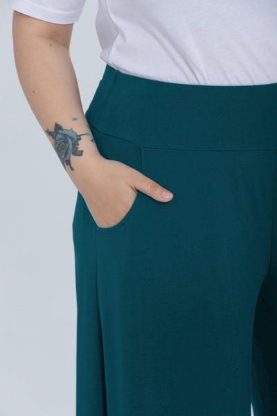 Fusta pantalon marime mare cu buzunare Polly - verde