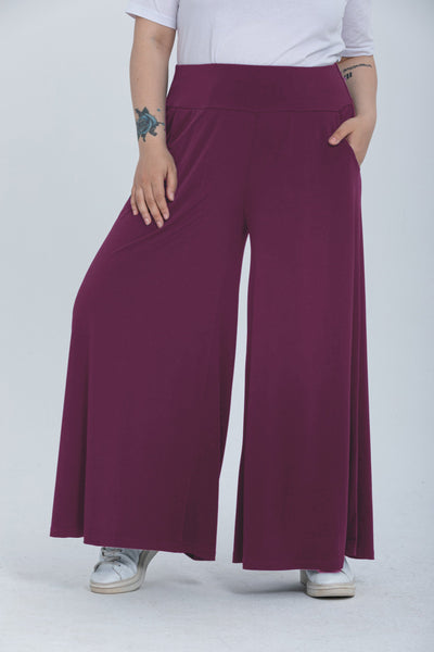 Fusta pantalon marime mare cu buzunare Polly - liliac