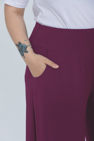 Fusta pantalon marime mare cu buzunare Polly - liliac