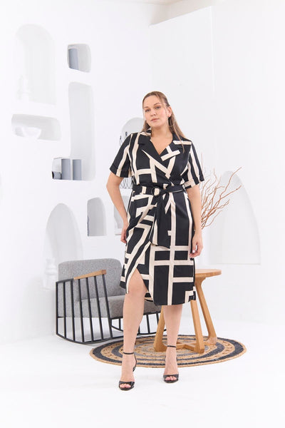 Rochie elegantă marime mare cu figuri
