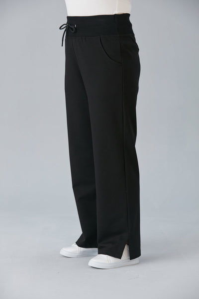 Pantalon larg marime mare cu despicaturi laterale