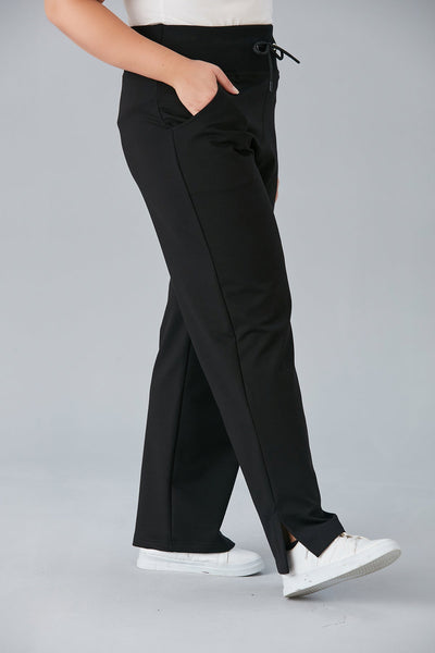 Pantalon larg marime mare cu despicaturi laterale