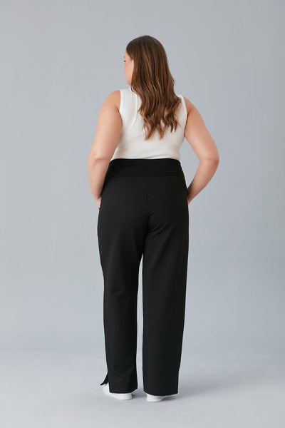 Pantalon larg marime mare cu despicaturi laterale