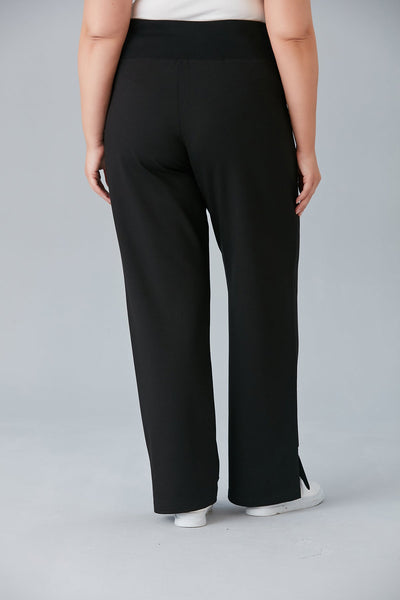 Pantalon larg marime mare cu despicaturi laterale