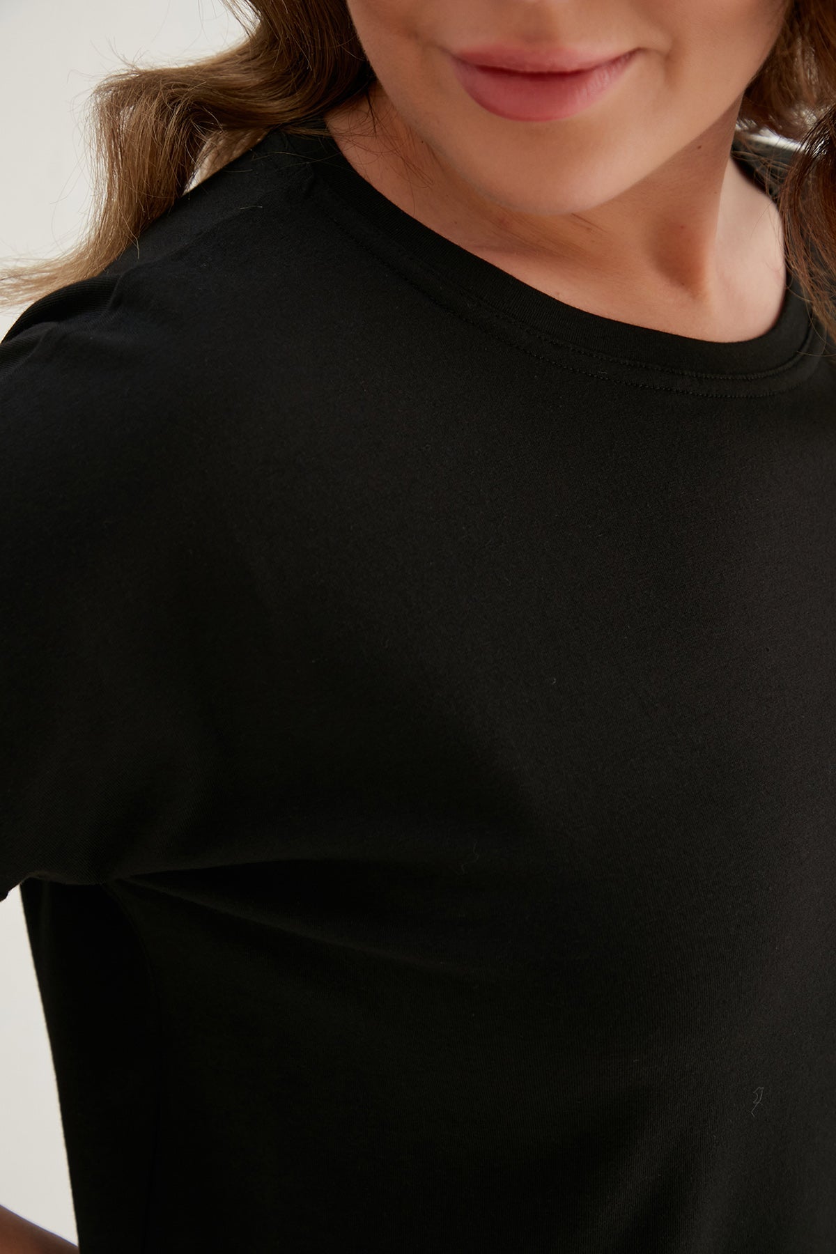 Tricou marime mare din bumbac Clasic - negru