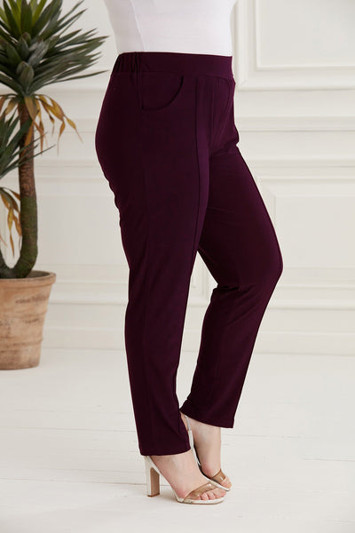 Pantalon de primavara/vara din licra Klara - bordo