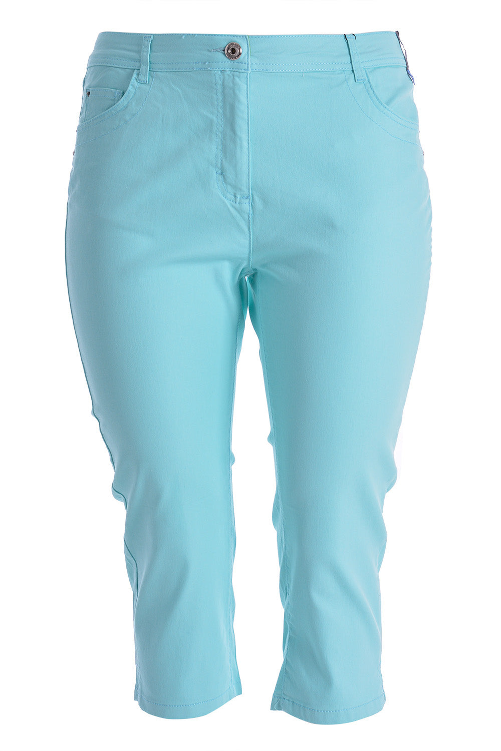 Pantaloni marime mare Rebecca 7/8 - turcoaz