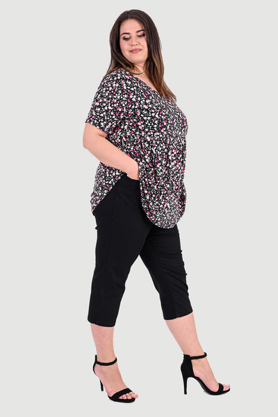Pantalon din bumbac 7/8 Rebecca pana la marimea 66 