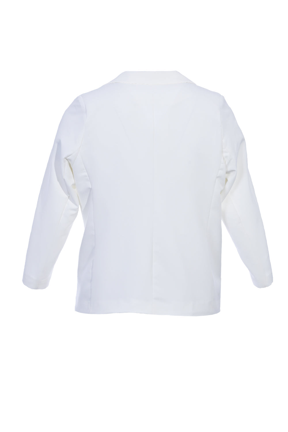 Елегантно сако с хастар и две копчета  в големи размери- бял