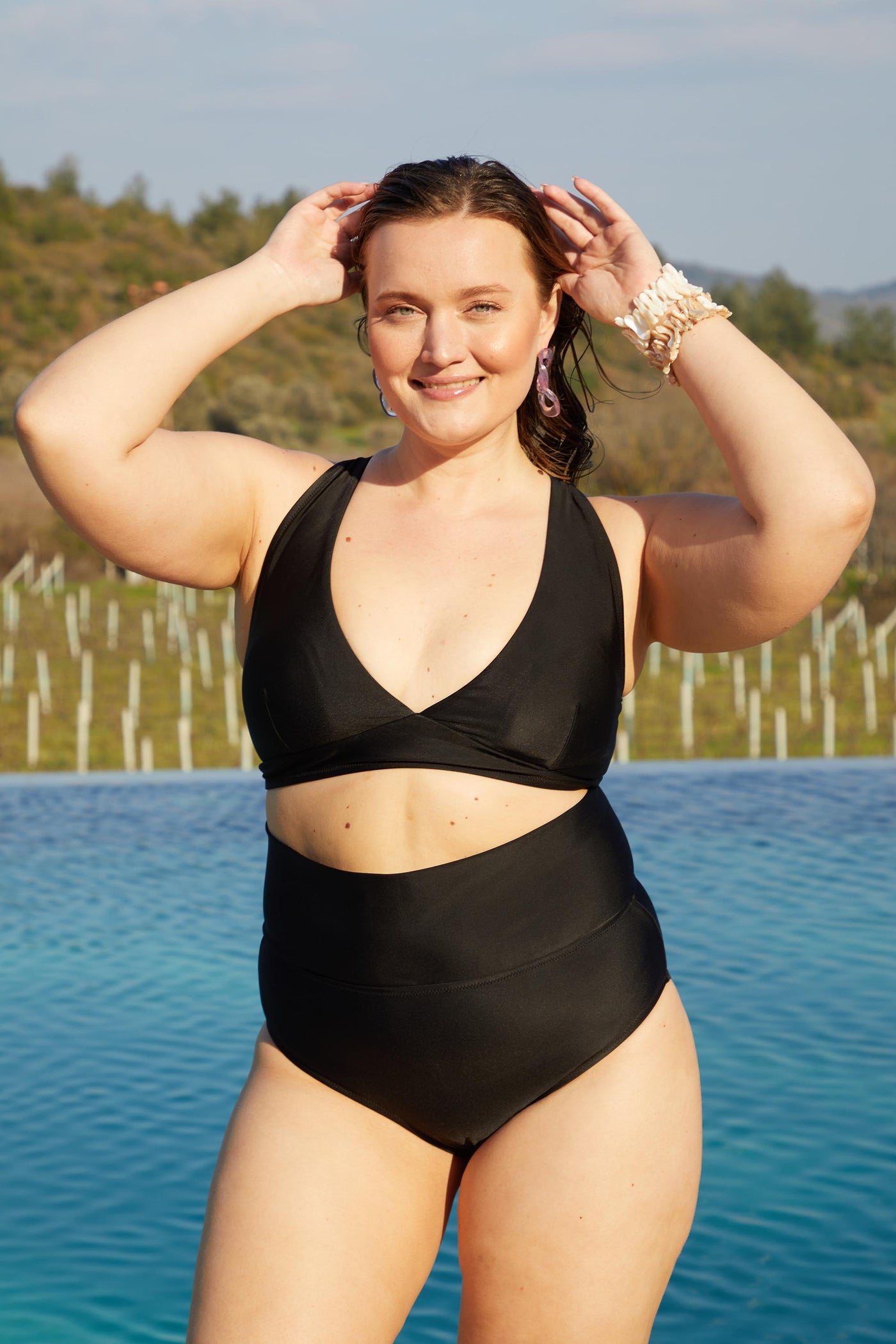 Sutien de baie marime mare - negru 