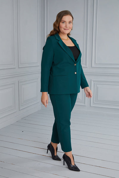 Sacou elegant cu captuseala si doi nasturi - verde