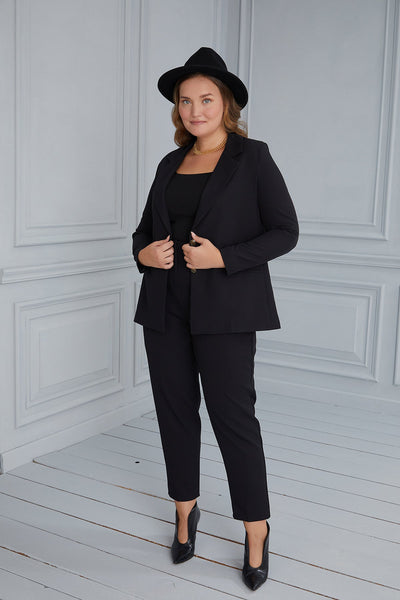 Sacou elegant cu captuseala si doi nasturi - negru